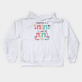 Happiness Is A Mom And Momo Wildflower Happy Mother's Day Kids Hoodie